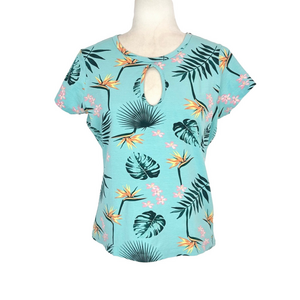 Guess turquoise floral t-shirt